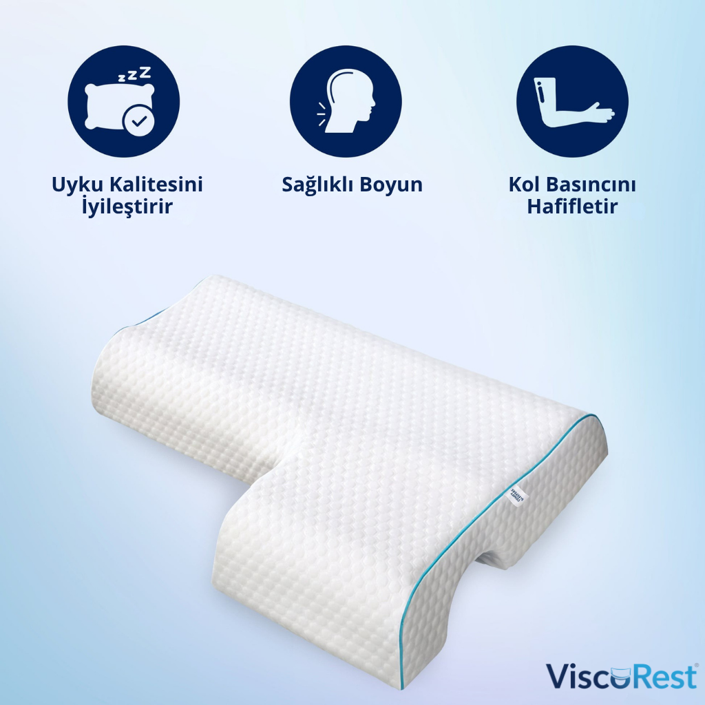 ViscoRest® Ortopedik Visco Boyun Destekli Çift Sevgili Yastığı