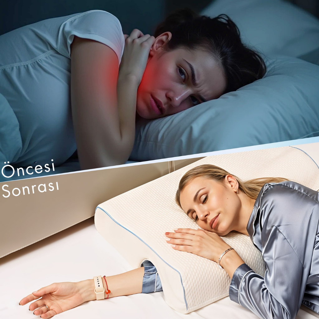 ViscoRest® Ortopedik Visco Boyun Destekli Çift Sevgili Yastığı