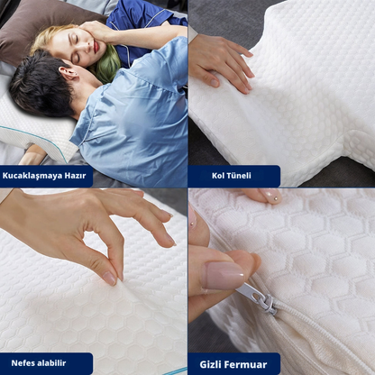 ViscoRest® Ortopedik Visco Boyun Destekli Çift Sevgili Yastığı